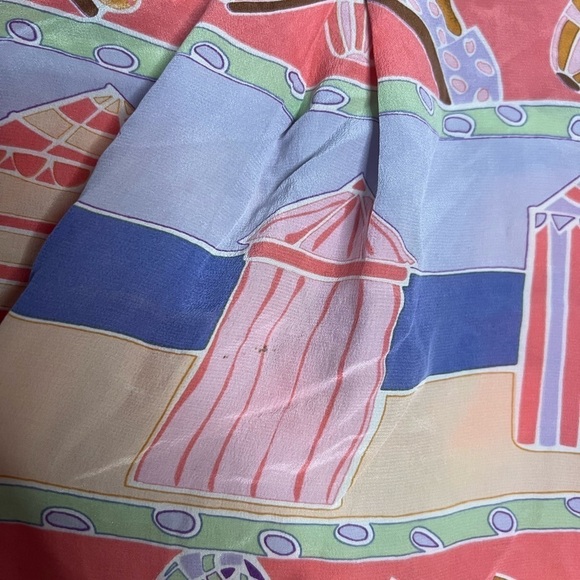 Vintage Piano Silk Beach Graphic Button Down Shirt Medium - Picture 6 of 6